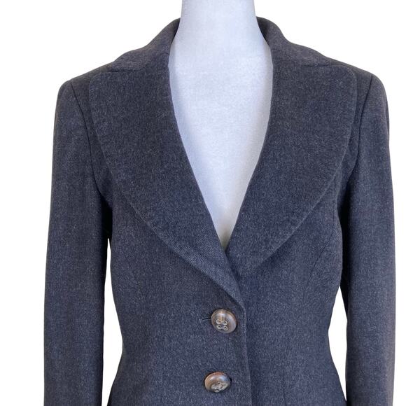 Escada Sz 36 Vintage Cashmere Blazer Single Breasted Tailored Classic Feminine - Picture 2 of 16